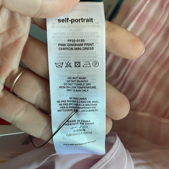 Self-Portrait pink gingham mini dress size 4 NWT - Picture 9 of 11